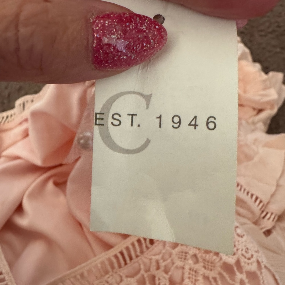 2 FOR $25 EST 1945 Cato First Bloom Dress Bell Sleeve Elegant Peach Pink 14 NEW - Picture 7 of 12